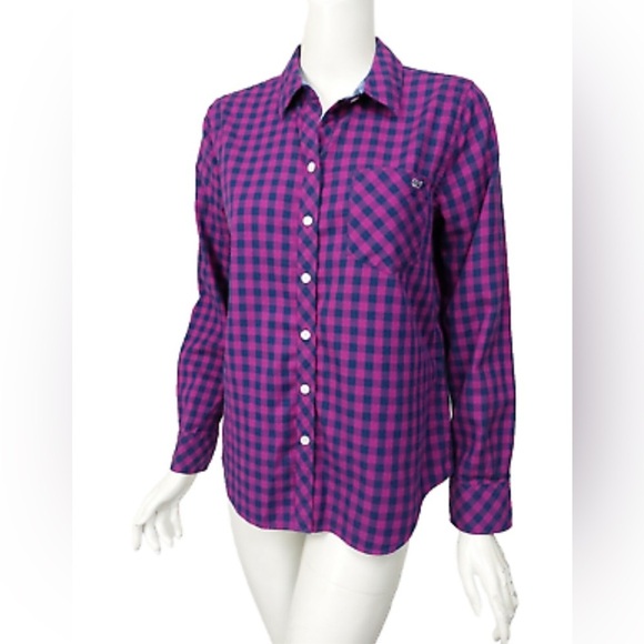 Vineyard Vines Tops - Women’s Vineyard Vines Plaid Long Sleeve Button Up Shirt Size 12 EUC